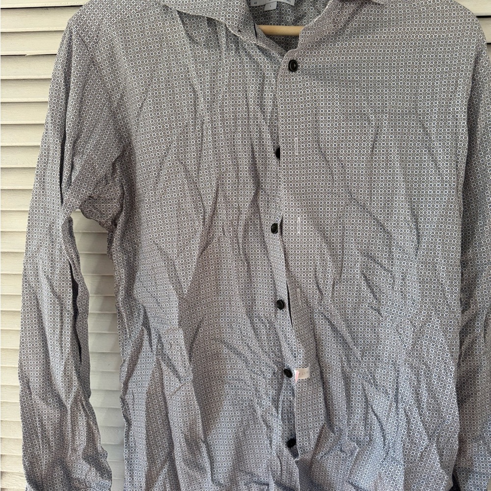 Eton Men's Patterned Gray Shirt Jacket